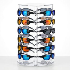 Polarized UV400 Sport & Driving Sunglasses + Acrylic Counter Rack (24 Pairs / Display Stand)