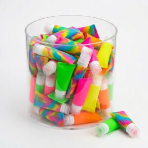 Silicone Smell-Proof Travel Storage Tubes 100-Count Counter Jar (100 Tubes / Jar Display)